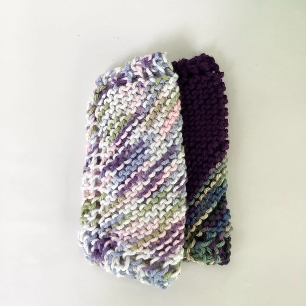 Baby Washcloths Hand Crafted Cotton Pink Purple Shower Gift Bath Essentials